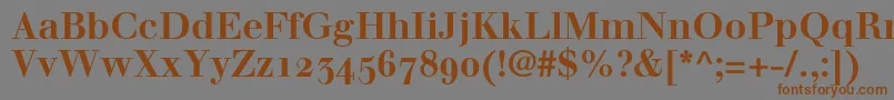 Czcionka WalbaumBoldOldstyleFigures – brązowe czcionki na szarym tle