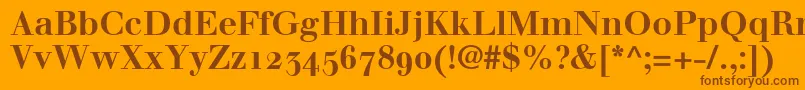 WalbaumBoldOldstyleFigures Font – Brown Fonts on Orange Background