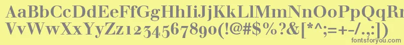 WalbaumBoldOldstyleFigures Font – Gray Fonts on Yellow Background