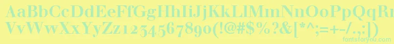 WalbaumBoldOldstyleFigures Font – Green Fonts on Yellow Background