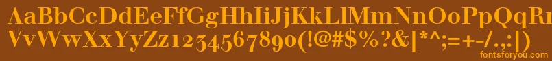 WalbaumBoldOldstyleFigures Font – Orange Fonts on Brown Background