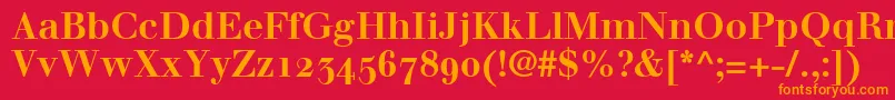 WalbaumBoldOldstyleFigures Font – Orange Fonts on Red Background