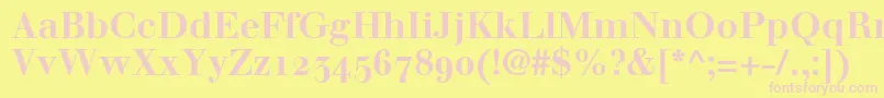 WalbaumBoldOldstyleFigures Font – Pink Fonts on Yellow Background