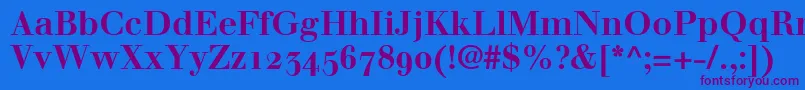 WalbaumBoldOldstyleFigures Font – Purple Fonts on Blue Background