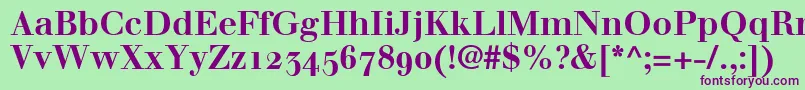 WalbaumBoldOldstyleFigures Font – Purple Fonts on Green Background