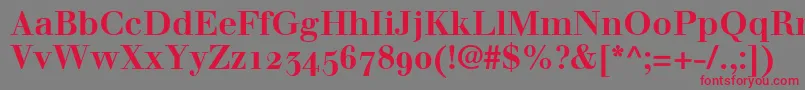 WalbaumBoldOldstyleFigures-Schriftart – Rote Schriften auf grauem Hintergrund