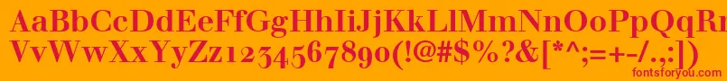 WalbaumBoldOldstyleFigures Font – Red Fonts on Orange Background