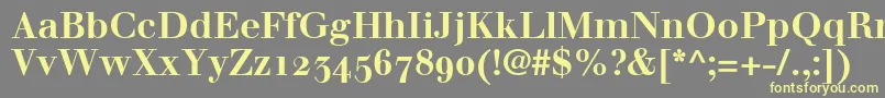 Weitere Informationen zur WalbaumBoldOldstyleFigures-Schriftart WalbaumBoldOldstyleFigures-Schriftart – Gelbe Schriften auf grauem Hintergrund
