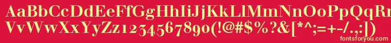 Шрифт WalbaumBoldOldstyleFigures – жёлтые шрифты на красном фоне
