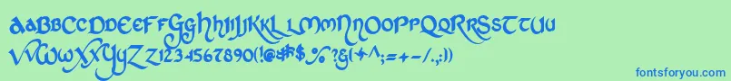 StCharles Font – Blue Fonts on Green Background