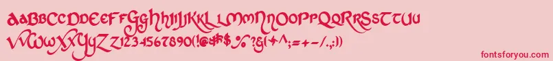 StCharles Font – Red Fonts on Pink Background