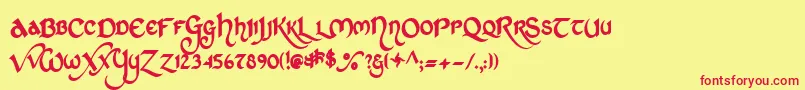 StCharles Font – Red Fonts on Yellow Background