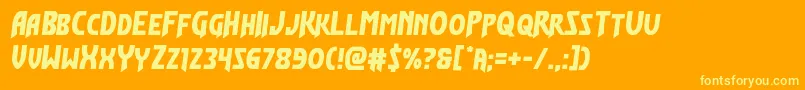 Flashrogershalfital Font – Yellow Fonts on Orange Background