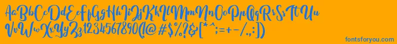 fuente FitamintScript – Fuentes Azules Sobre Fondo Naranja