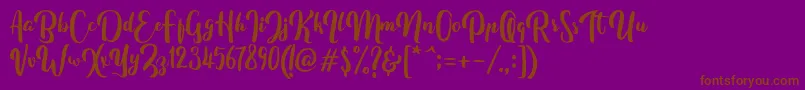 fuente FitamintScript – Fuentes Marrones Sobre Fondo Morado