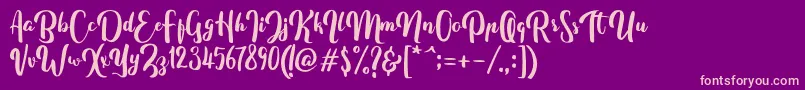 フォントFitamintScript – 紫の背景にピンクのフォント