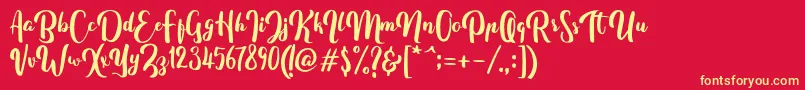 FitamintScript Font – Yellow Fonts on Red Background