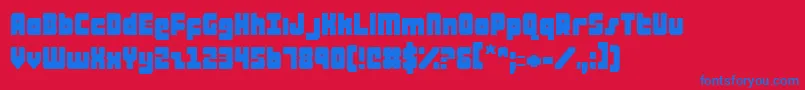 AlphaTaurus Font – Blue Fonts on Red Background