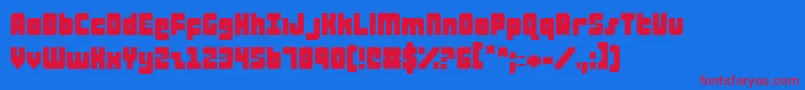 AlphaTaurus Font – Red Fonts on Blue Background