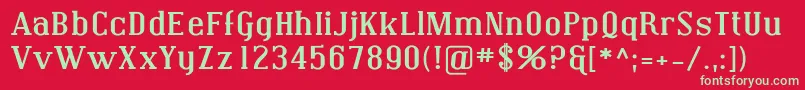 フォントCovingtonExpBold – 赤い背景に緑の文字