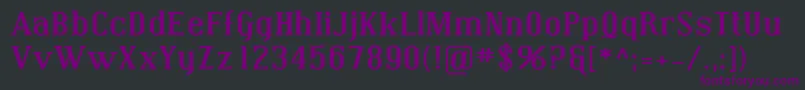 Czcionka CovingtonExpBold – fioletowe czcionki na czarnym tle