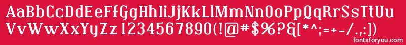 フォントCovingtonExpBold – 赤い背景に白い文字