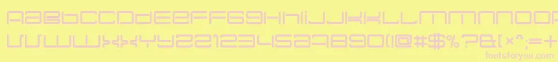 NecPlusUltra-Schriftart – Rosa Schriften auf gelbem Hintergrund