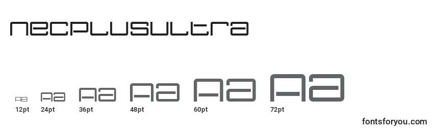 Размеры шрифта NecPlusUltra