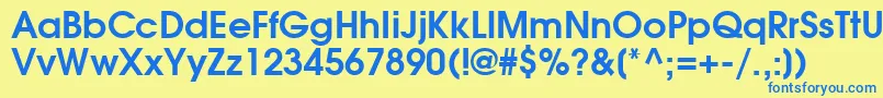 AgavalancheBold Font – Blue Fonts on Yellow Background