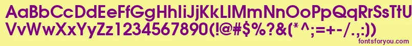 AgavalancheBold Font – Purple Fonts on Yellow Background