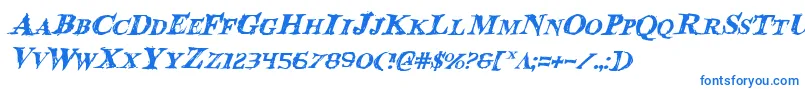 BloodCrowItalic Font – Blue Fonts on White Background