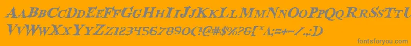 BloodCrowItalic-Schriftart – Graue Schriften auf orangefarbenem Hintergrund