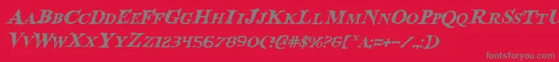 BloodCrowItalic-Schriftart – Graue Schriften auf rotem Hintergrund