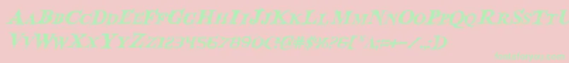 BloodCrowItalic Font – Green Fonts on Pink Background