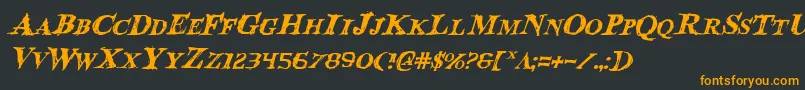 BloodCrowItalic Font – Orange Fonts on Black Background