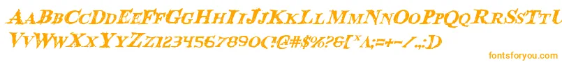 BloodCrowItalic Font – Orange Fonts on White Background