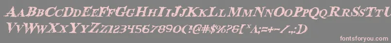 BloodCrowItalic Font – Pink Fonts on Gray Background