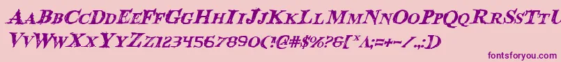 BloodCrowItalic Font – Purple Fonts on Pink Background