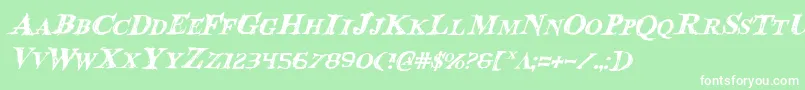 BloodCrowItalic Font – White Fonts on Green Background