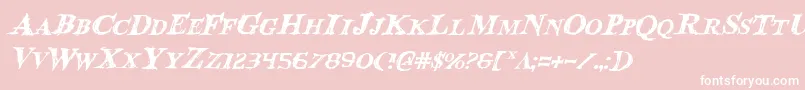 BloodCrowItalic Font – White Fonts on Pink Background