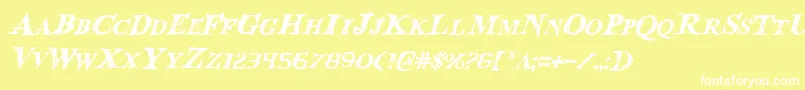 BloodCrowItalic Font – White Fonts on Yellow Background