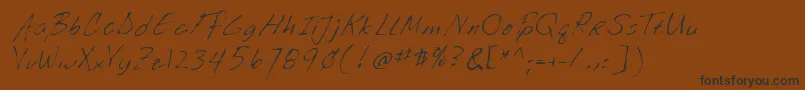 フォントLehn035 – 黒い文字が茶色の背景にあります