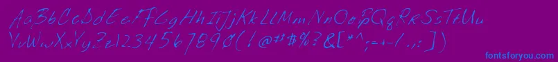 Lehn035 Font – Blue Fonts on Purple Background