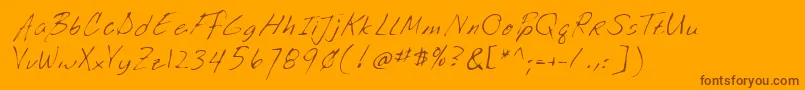 Lehn035 Font – Brown Fonts on Orange Background