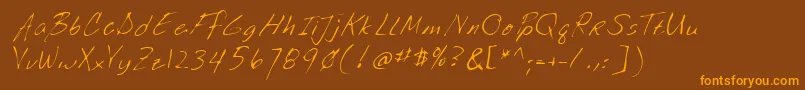 Lehn035 Font – Orange Fonts on Brown Background