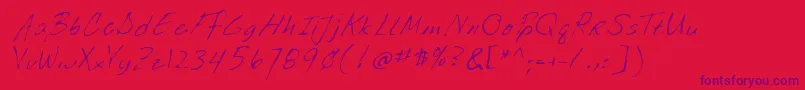 Lehn035 Font – Purple Fonts on Red Background
