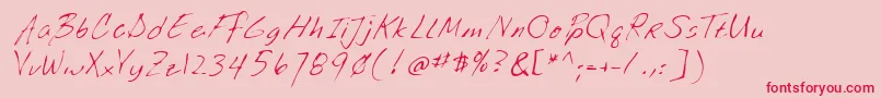 Lehn035 Font – Red Fonts on Pink Background
