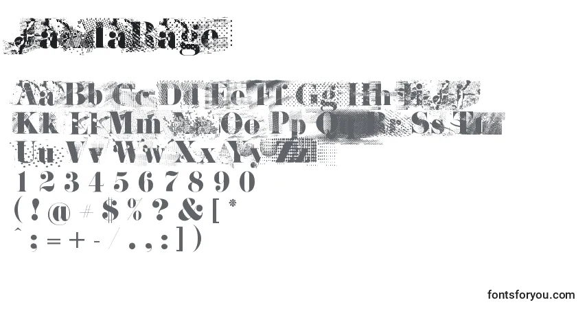 Schriftart JandaRage – Alphabet, Zahlen, spezielle Symbole