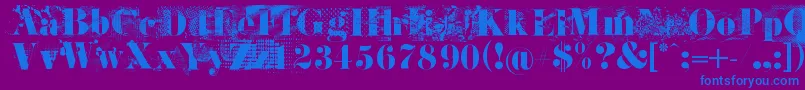 JandaRage-Schriftart – Blaue Schriften auf violettem Hintergrund