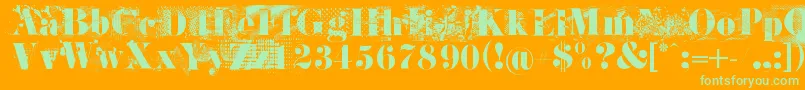 JandaRage-fontti – vihreät fontit oranssilla taustalla